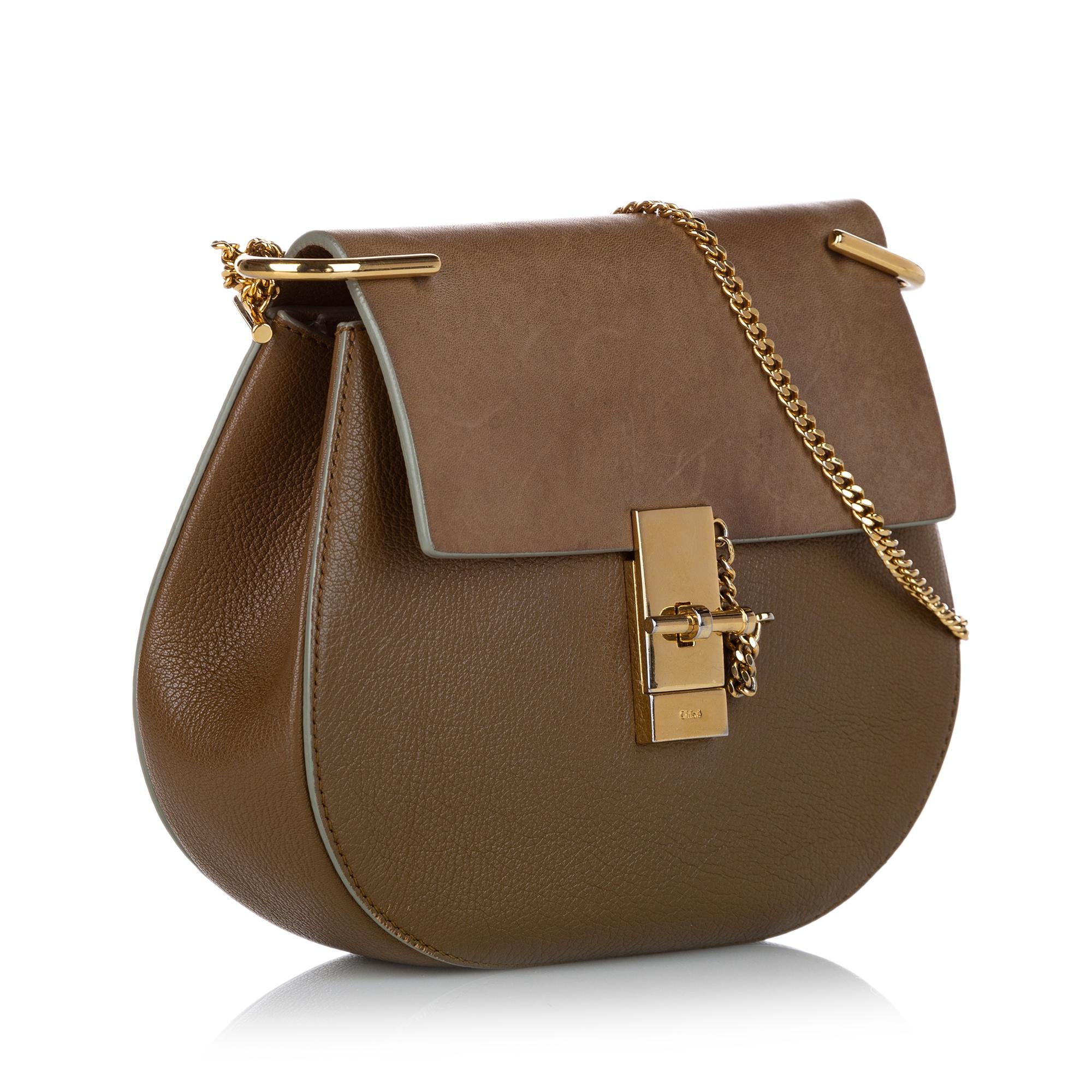 Chloe Small Drew Leather Crossbody Bag (SHG-24804)
