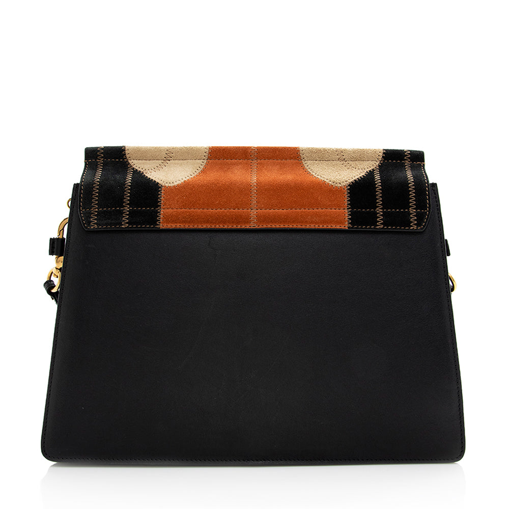 Chloe Suede Patchwork Faye Medium Shoulder Bag (SHF-18803)