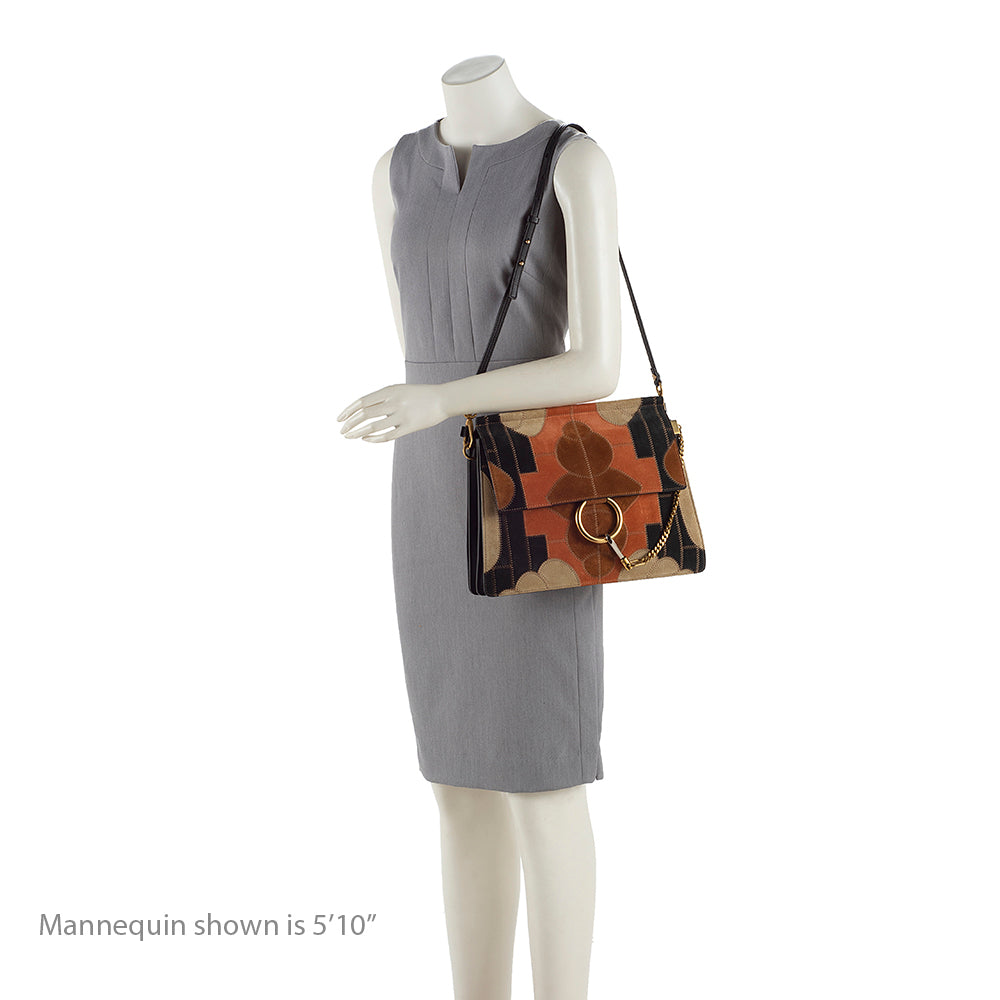Chloe Suede Patchwork Faye Medium Shoulder Bag (SHF-18803)