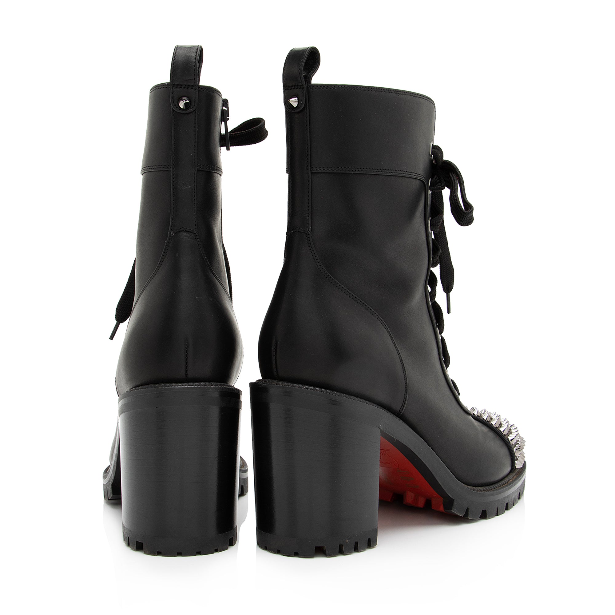 Christain Louboutin Calfskin TS Croc Spiked Ankle Boots - Size 9 / 39 (SHF-23127)