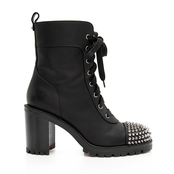 Christain Louboutin Calfskin TS Croc Spiked Ankle Boots - Size 9 / 39 (SHF-23127)