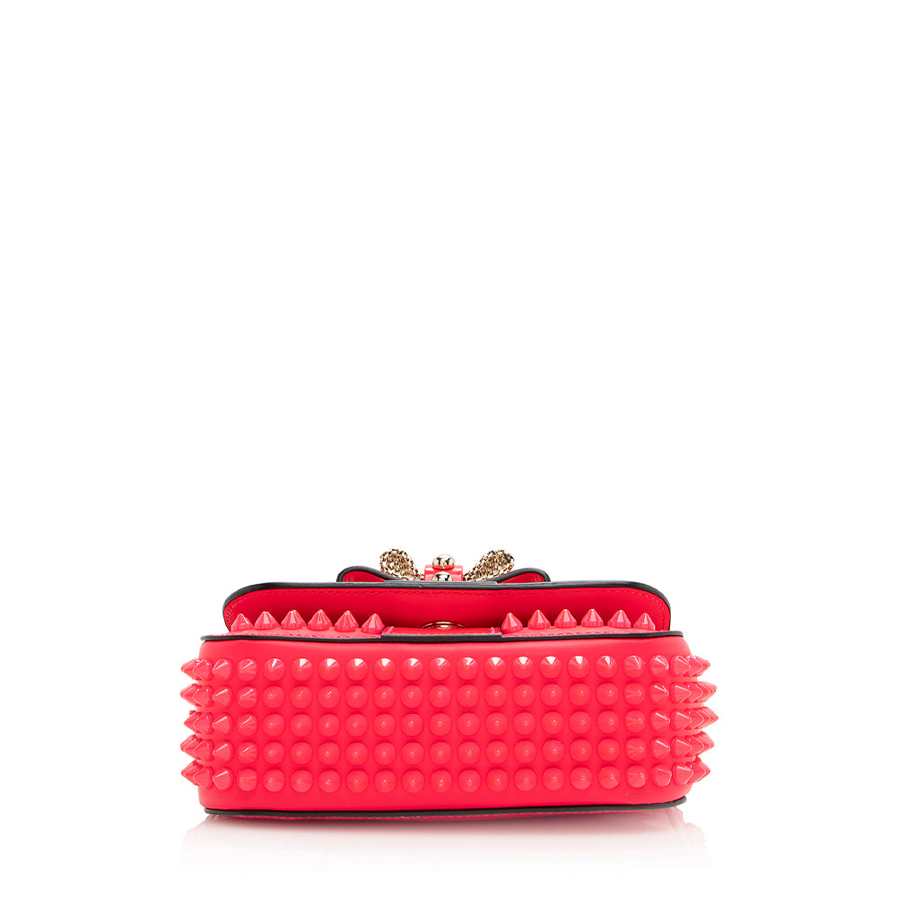 Christian Louboutin Calfskin Spiked Sweet Charity Small Crossbody Bag (SHF-20782)