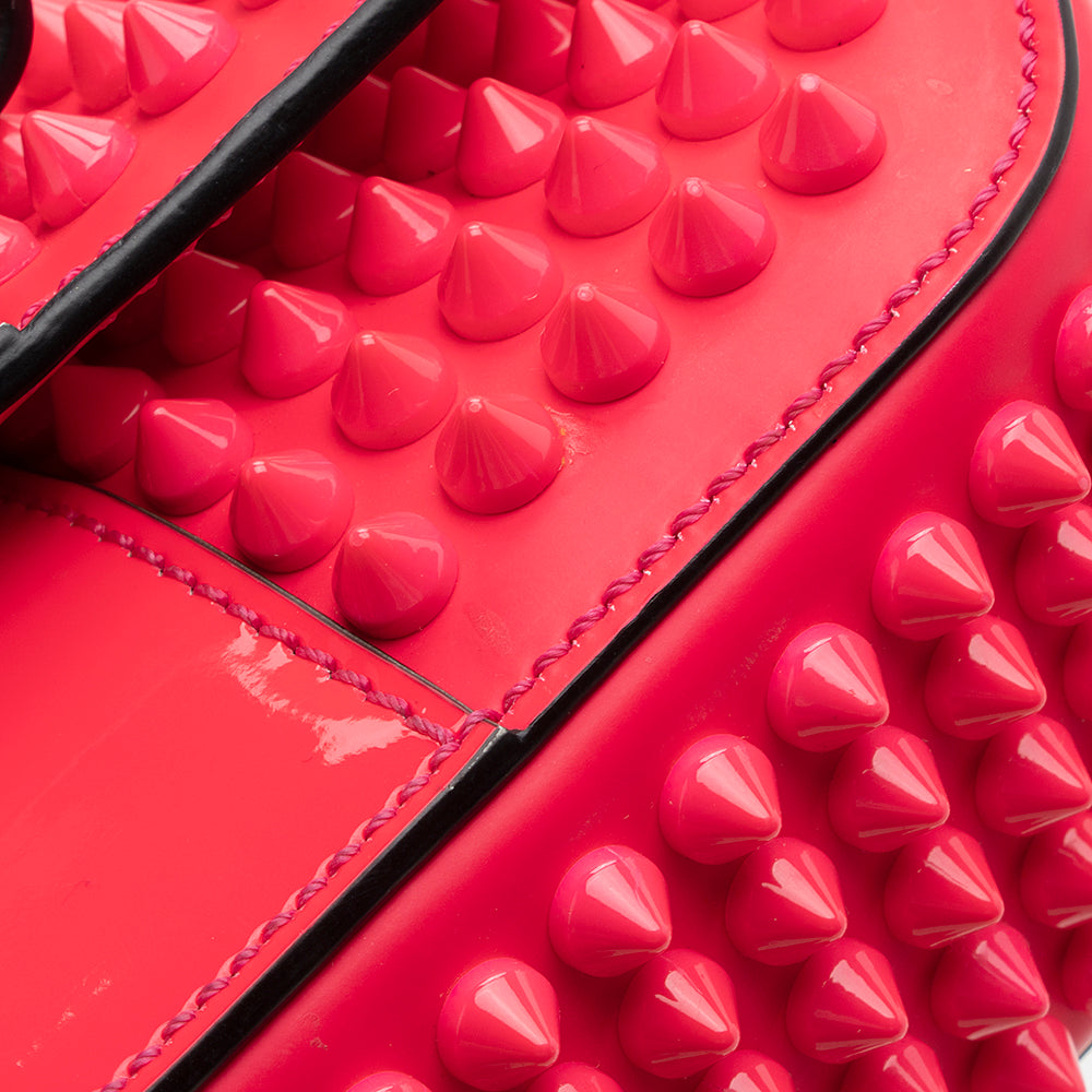 Christian Louboutin Calfskin Spiked Sweet Charity Small Crossbody Bag (SHF-20782)