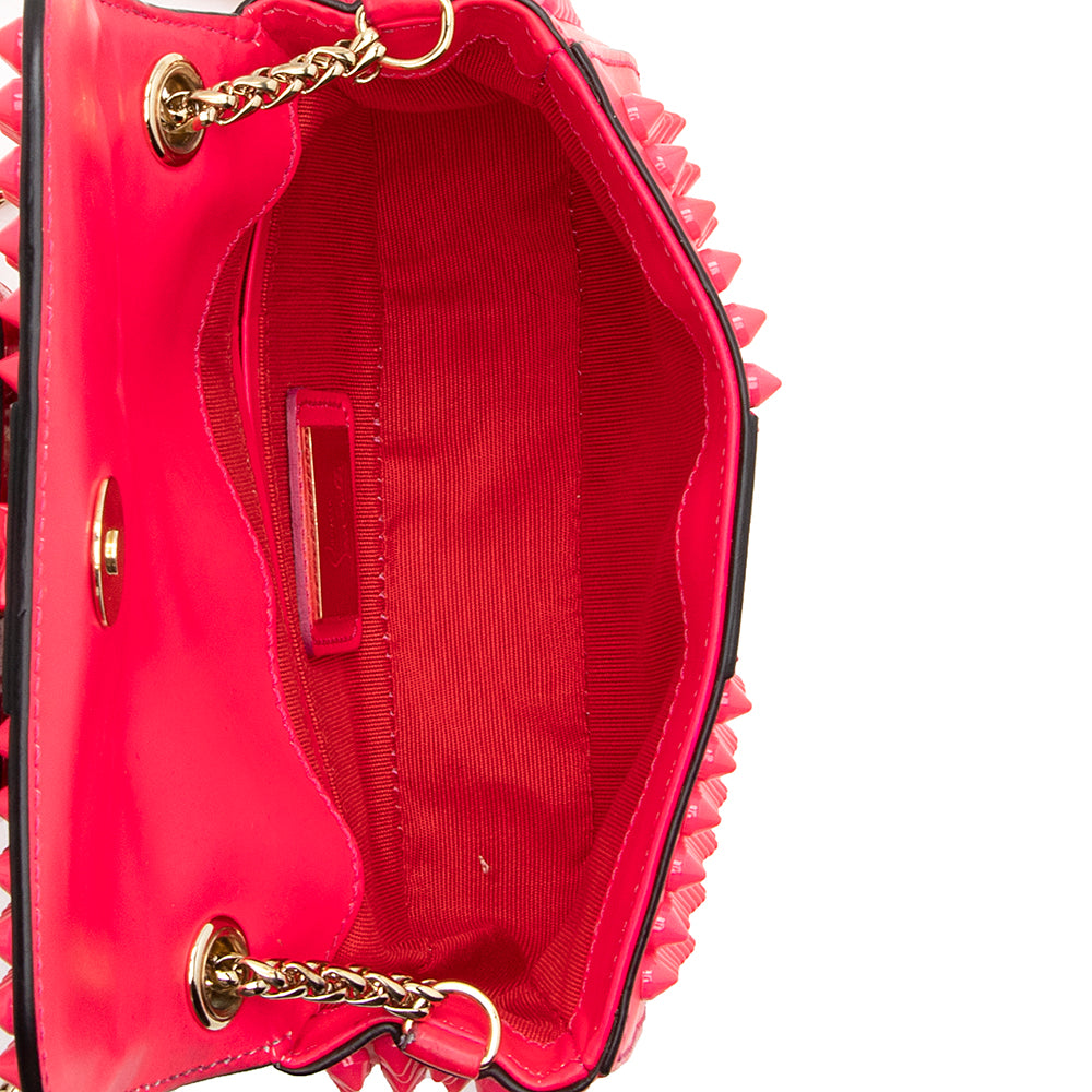 Christian Louboutin Calfskin Spiked Sweet Charity Small Crossbody Bag (SHF-20782)