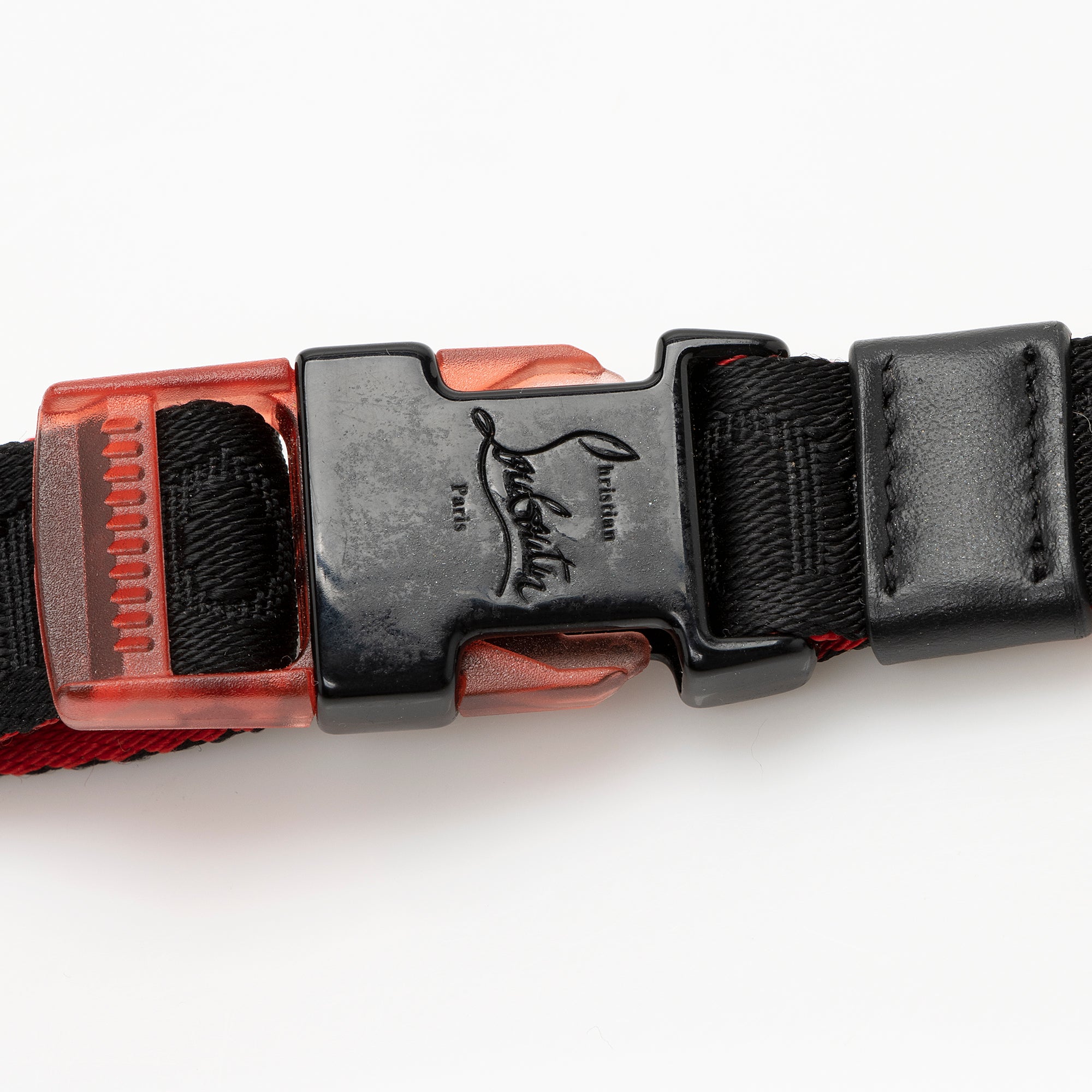 Christian Louboutin Leather Spiked Loubilab Crossbody Bag (SHF-22195)