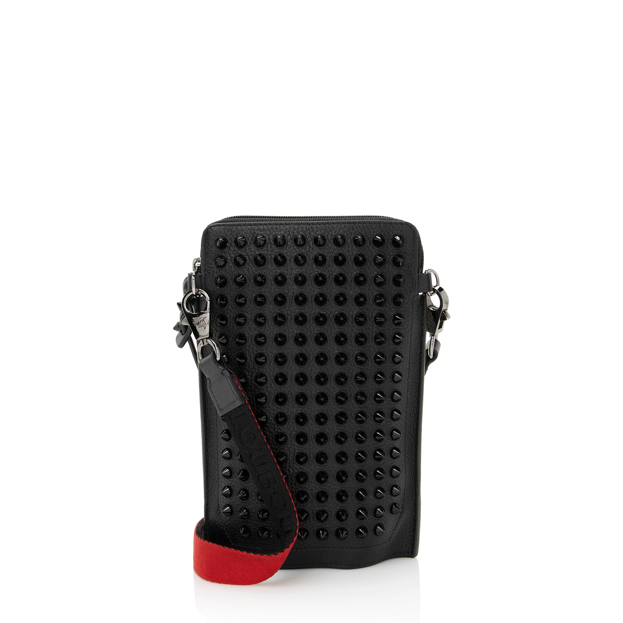Christian Louboutin Leather Spiked Loubilab Crossbody Bag (SHF-22195)