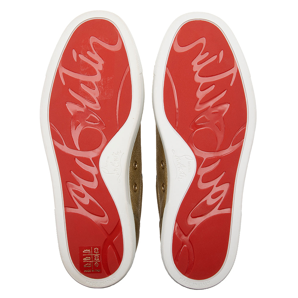 Christian Louboutin Metallic Leather Kiddo Donna Sneakers - 7.5 / 37.5 (SHF-18728)