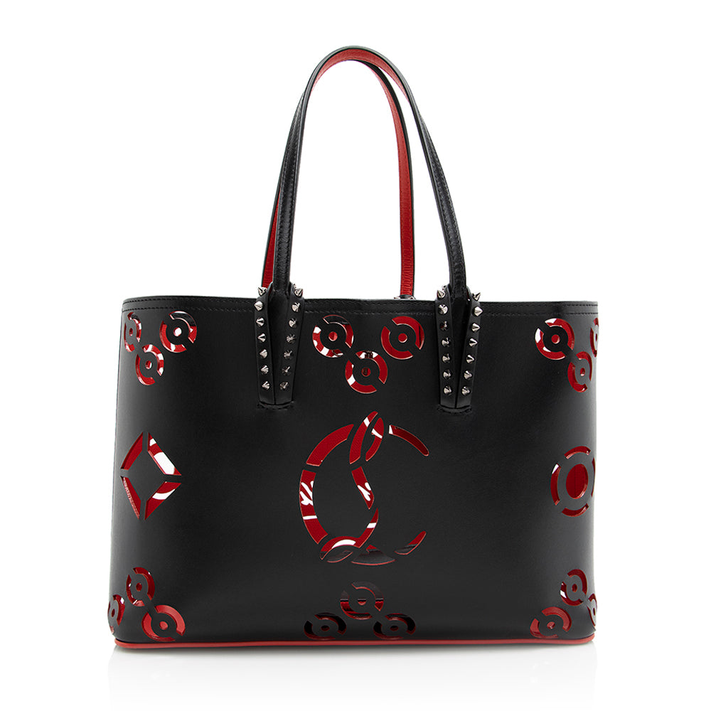 Christian Louboutin Perforated Leather Cabata Loubinthesky Small Tote (SHF-20627)