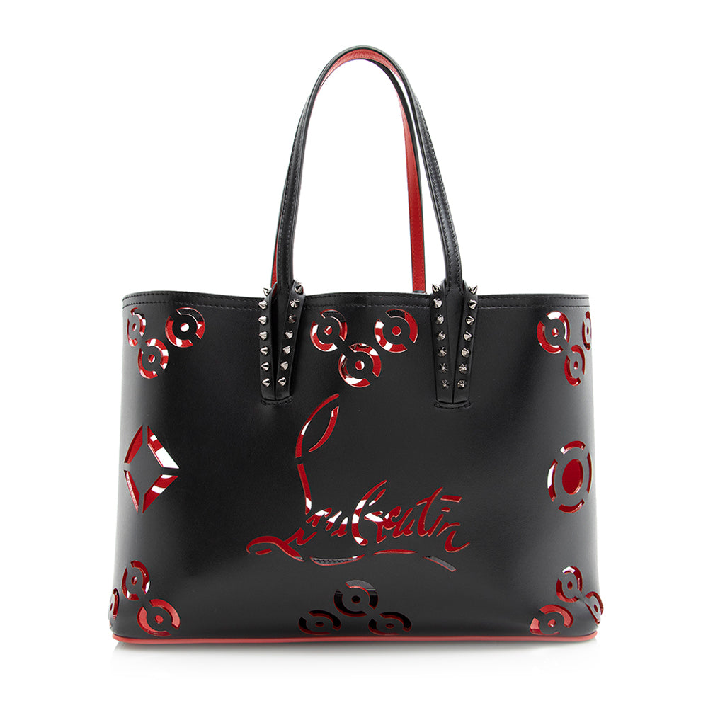 Christian Louboutin Perforated Leather Cabata Loubinthesky Small Tote (SHF-20627)