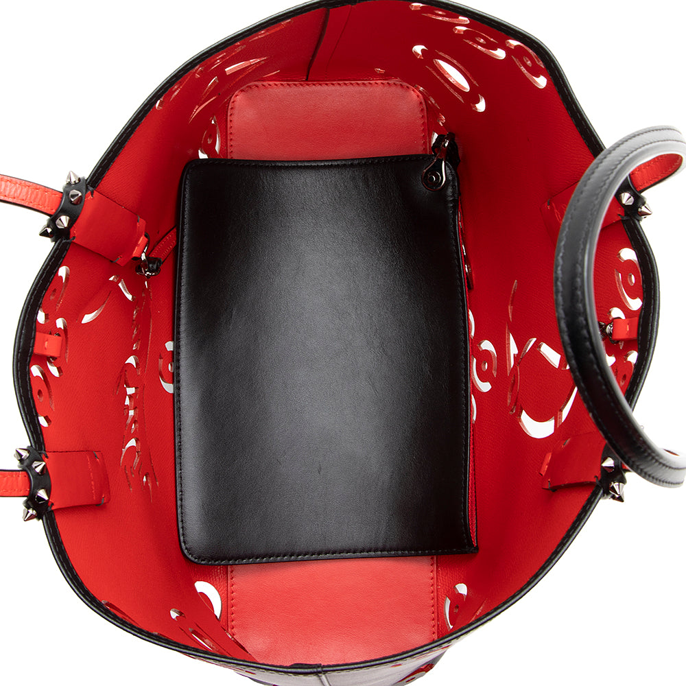 Christian Louboutin Perforated Leather Cabata Loubinthesky Small Tote (SHF-20627)