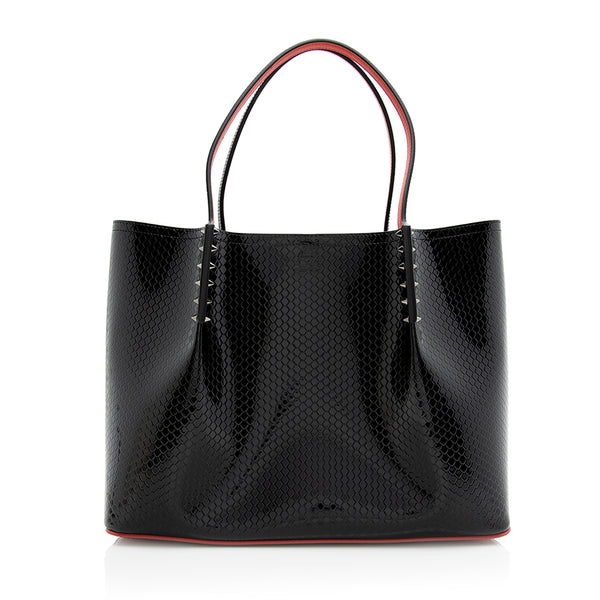 Christian Louboutin Perfprated Patent Leather Cabarock Large Tote (SHF-21343)