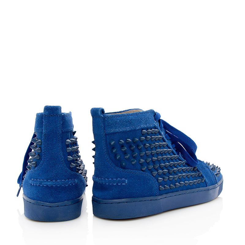 Christian Louboutin Suede Allover Spikes High Top Sneakers - Men's Size 9 / 39 (SHF-20337)