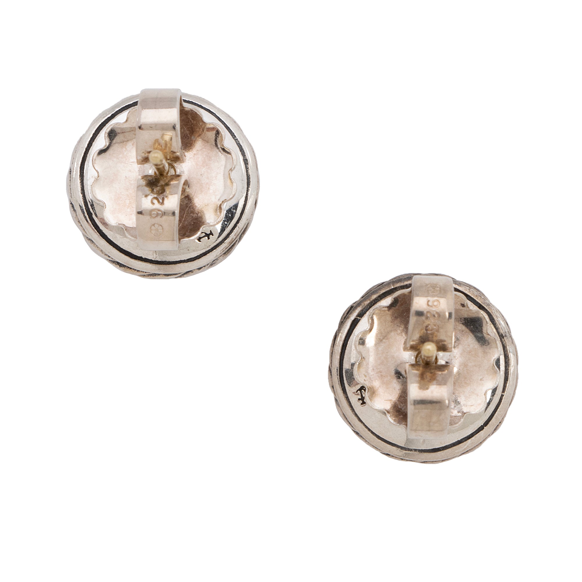 David Yurman 18k Yellow Gold Sterling Silver Citrine Cookie Earrings (SHF-23218)