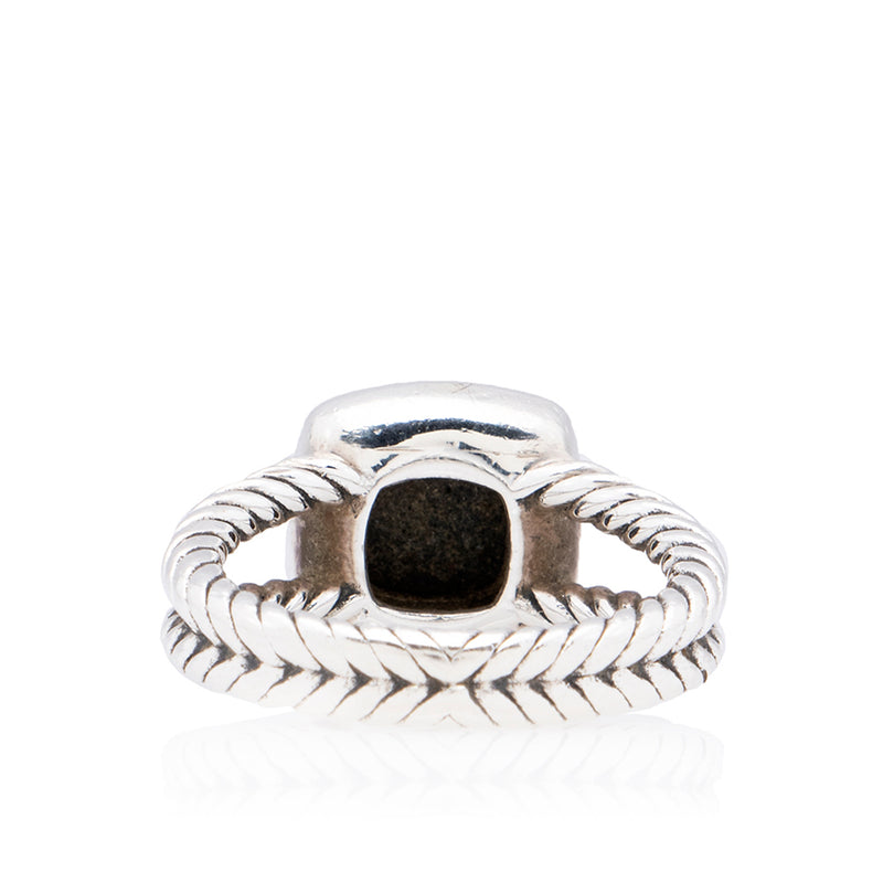 David Yurman Sterling Silver Black Onyx Diamond Petite Albion Ring - Size 6 - FINAL SALE (SHF-19163)