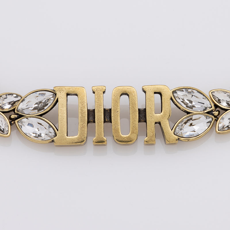 Dior Logo Crystals Hair Clip