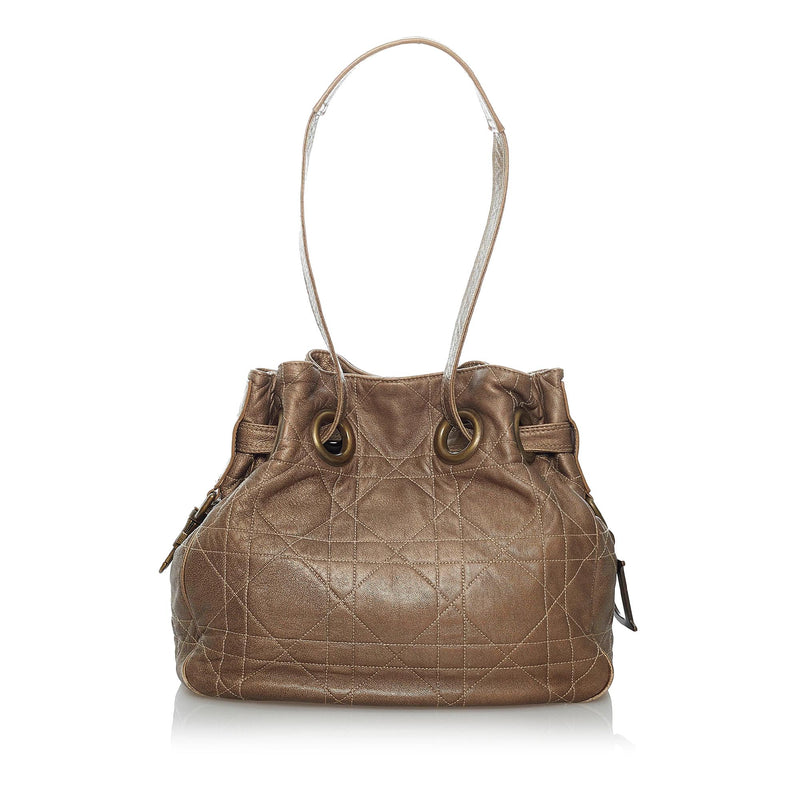 Dior Cannage Drawstring Bucket Bag (SHG-29477)