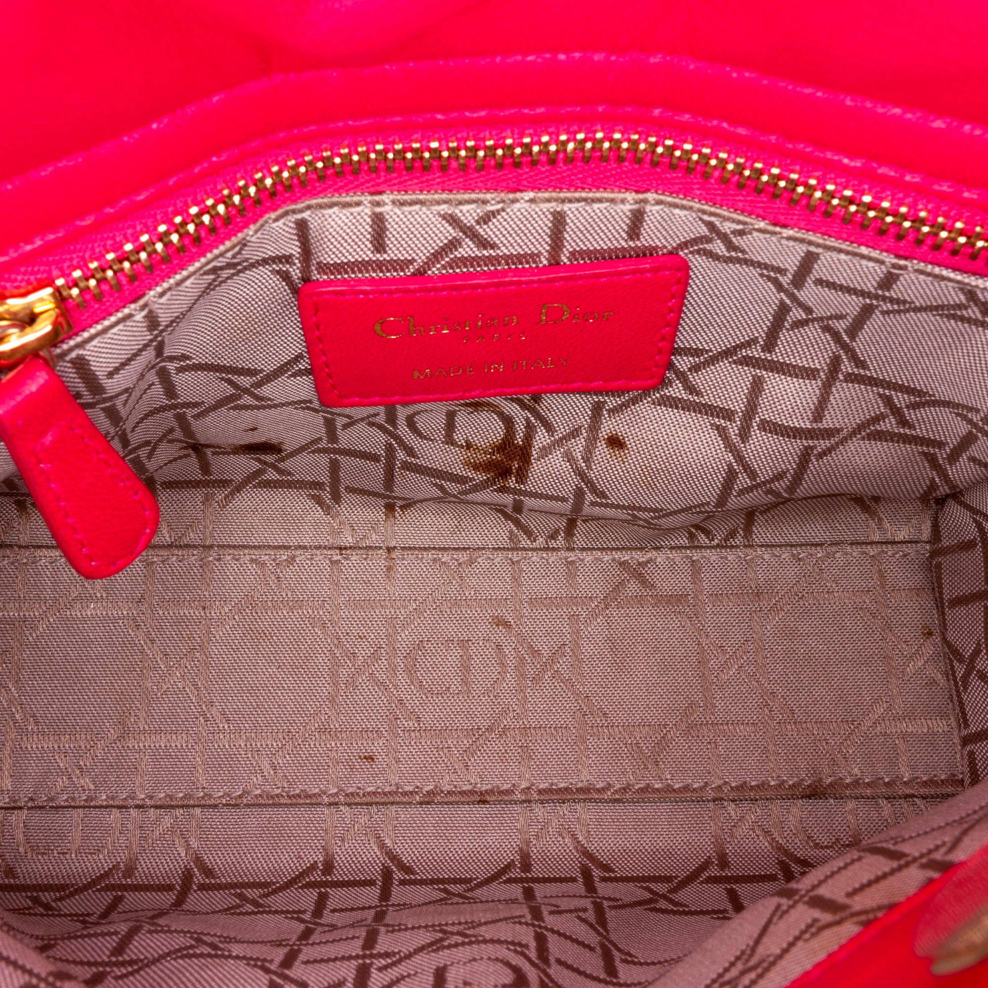 Dior Cannage Lady Dior Lambskin Leather Satchel (SHG-32440)