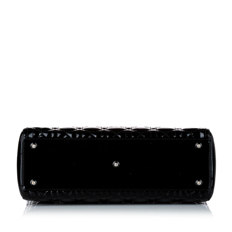Dior Cannage Lady Dior Patent Leather Satchel (SHG-29201)