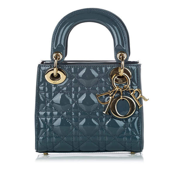 Dior Cannage Lady Dior Patent Leather Satchel (SHG-30911)