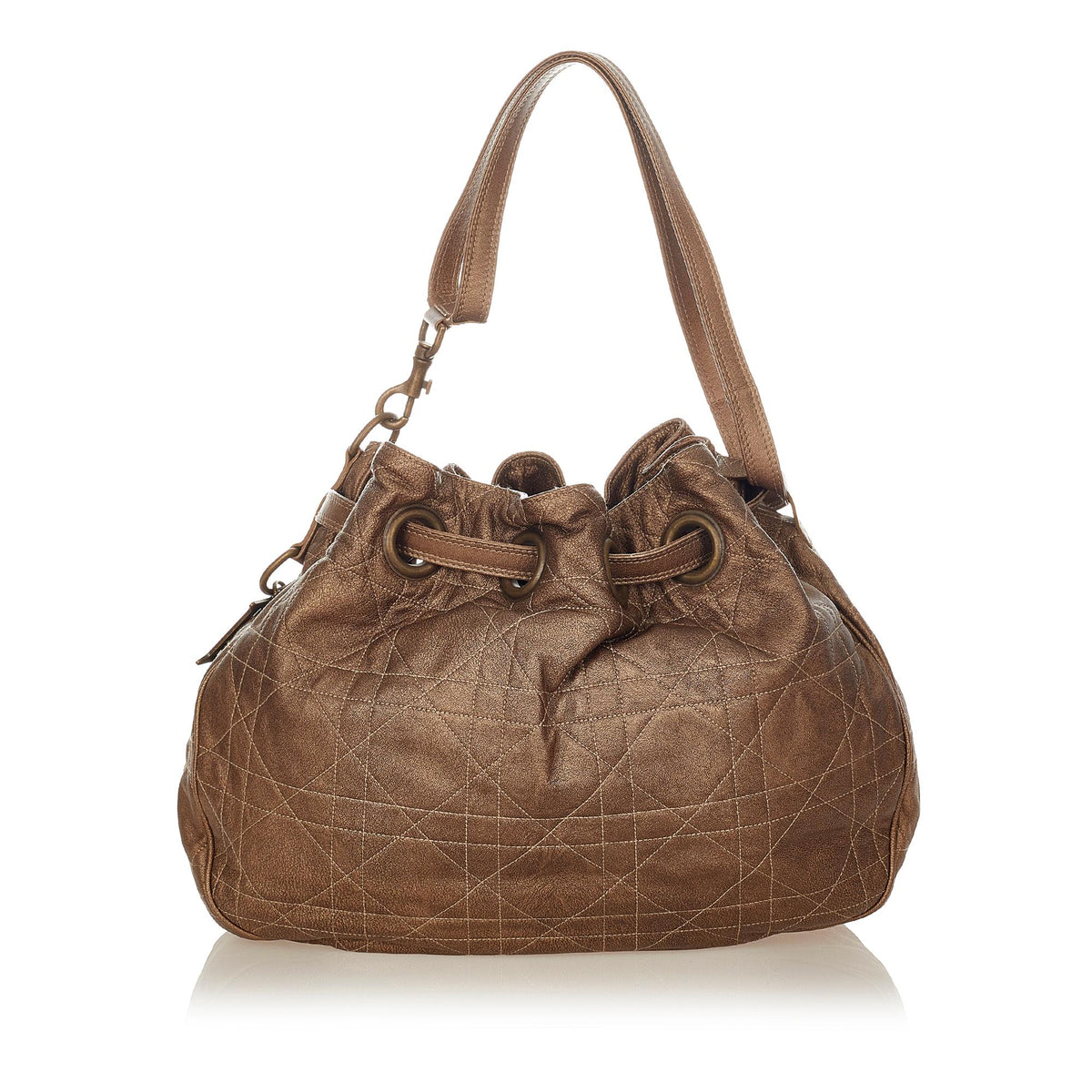 Dior Elegant Brown and Tan Designer Bucket Bag Christian Dior Calfskin C main image 3