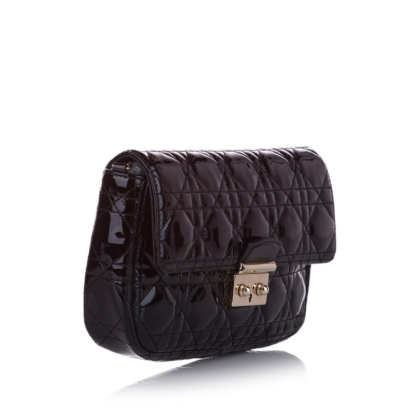 Dior Cannage Miss Dior Promenade Patent Leather Crossbody Bag (SHG-28451)
