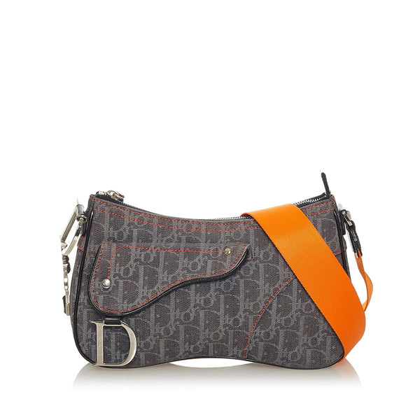 Dior Dior Oblique Canvas Saddle Crossbody Bag (SHG-27571)