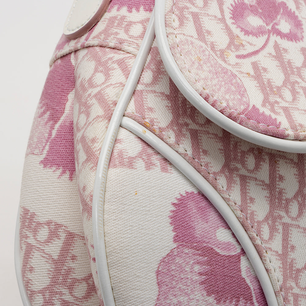Dior Diorissimo Vintage Flowers Saddle Shoulder Bag (SHF-20424)