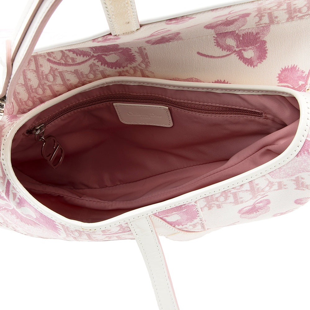 Dior Diorissimo Vintage Flowers Saddle Shoulder Bag (SHF-20424)