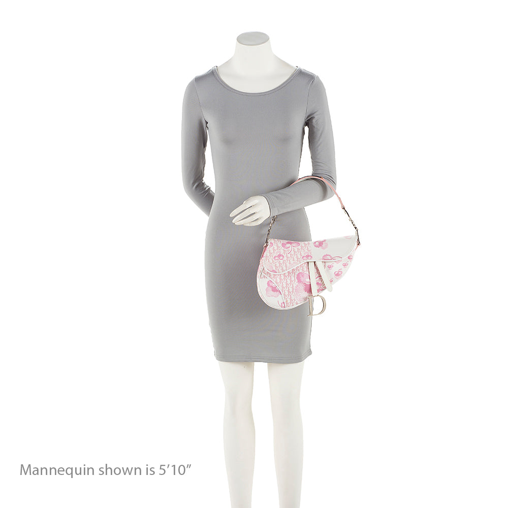 Dior Diorissimo Vintage Flowers Saddle Shoulder Bag (SHF-20424)