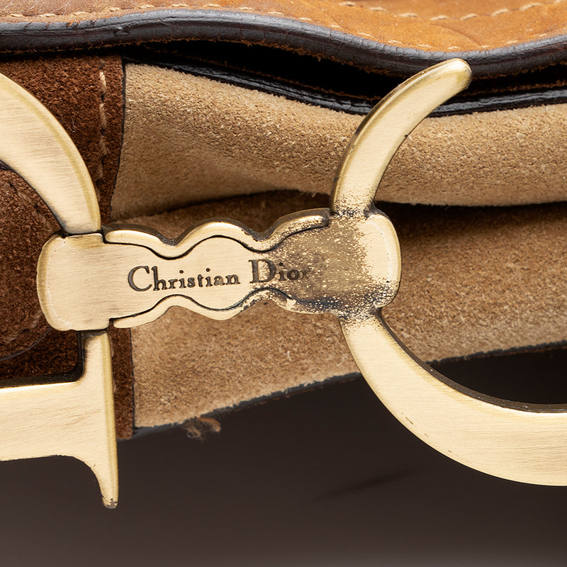 Dior Limited Edition Suede Pony Hair Saddle Bag (SHF-18983)