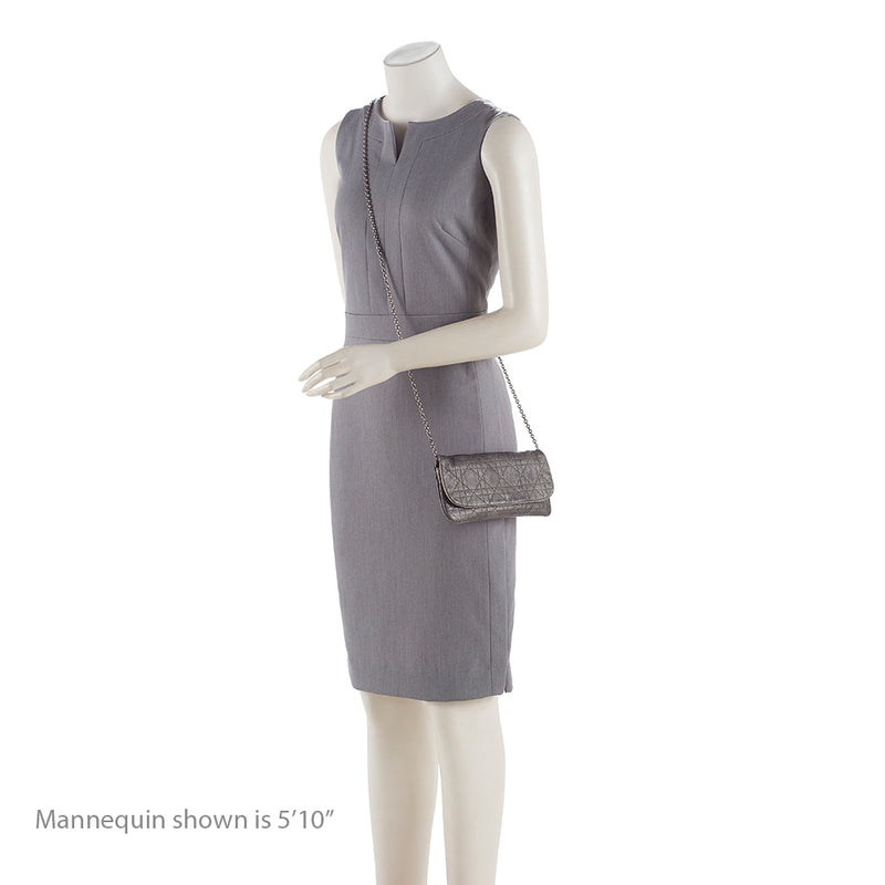 Dior Metallic Calfskin Lady Dior Pouch Crossbody Bag (SHF-19229)