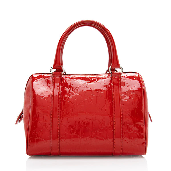 Dior Oblique Patent Leather Boston Bag (SHF-18231)
