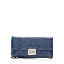 Dior Patent Leather Cannage Wallet on Chain Bag (SHF-19380)