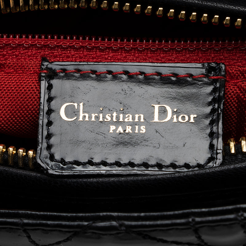 Dior Patent Leather Lady Dior Medium Tote (SHF-20993)