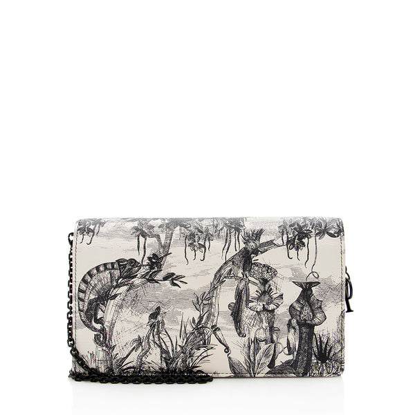 Dior Printed Leather Toile de Jouy Lady Dior Wallet on Chain Bag (SHF-19829)