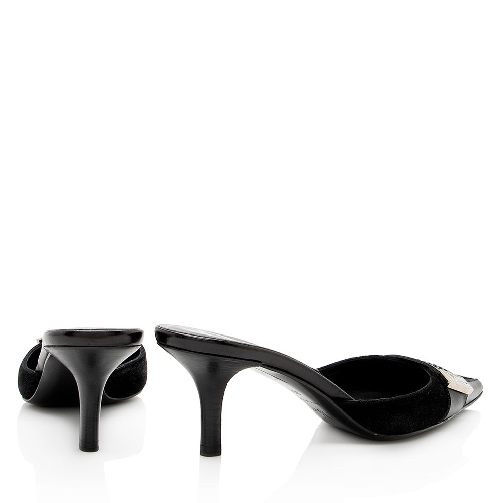 Dior Suede Pointed Toe Mules - Size 5.5 / 35.5 (SHF-19325)