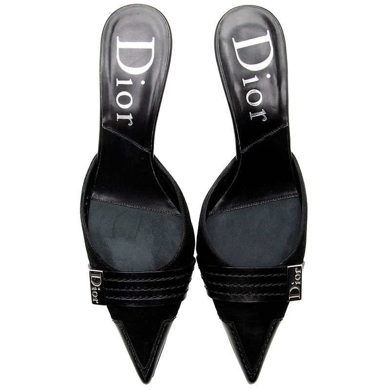Dior Suede Pointed Toe Mules - Size 5.5 / 35.5 (SHF-19325)