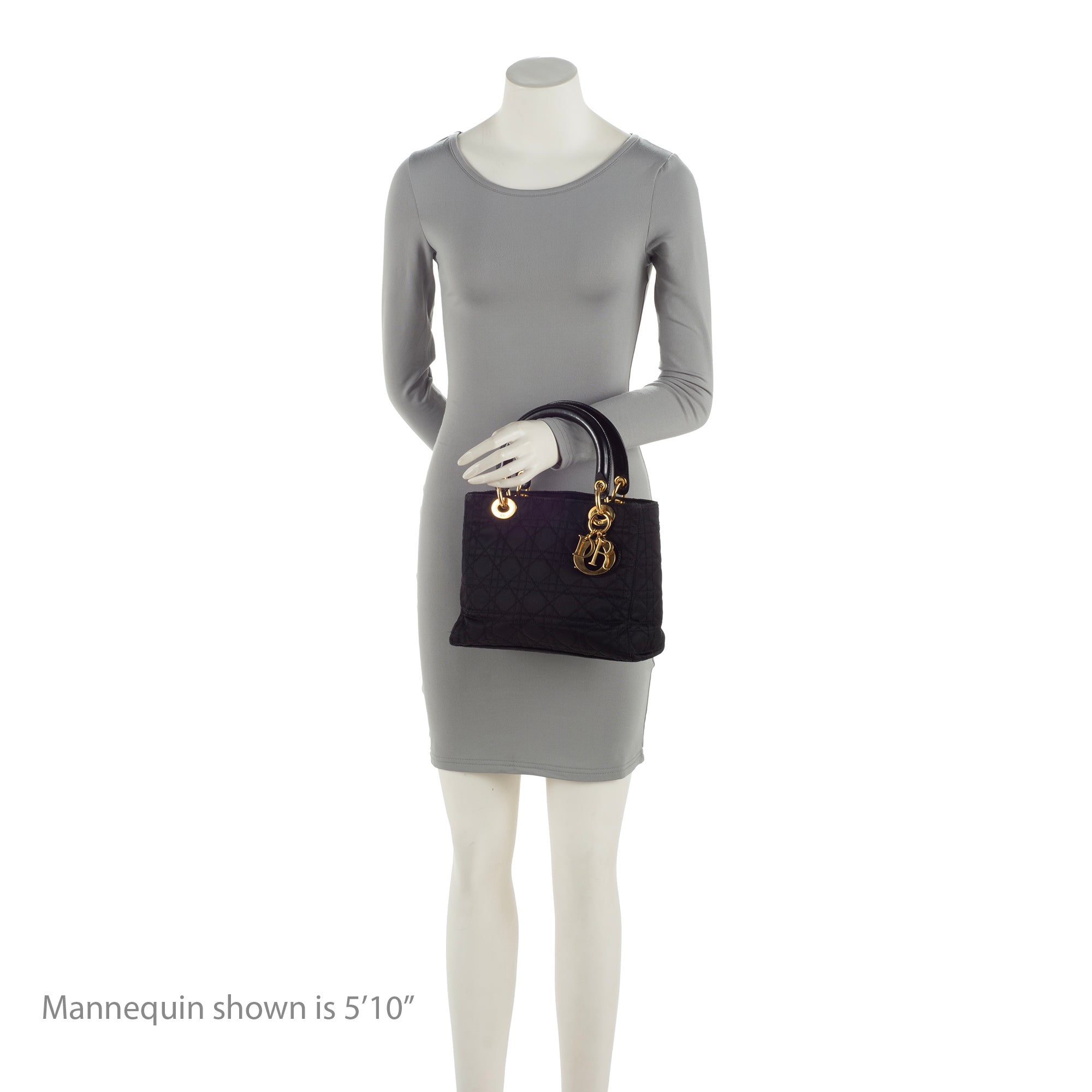 Dior Vintage Nylon Lady Dior Medium Tote (SHF-23881)