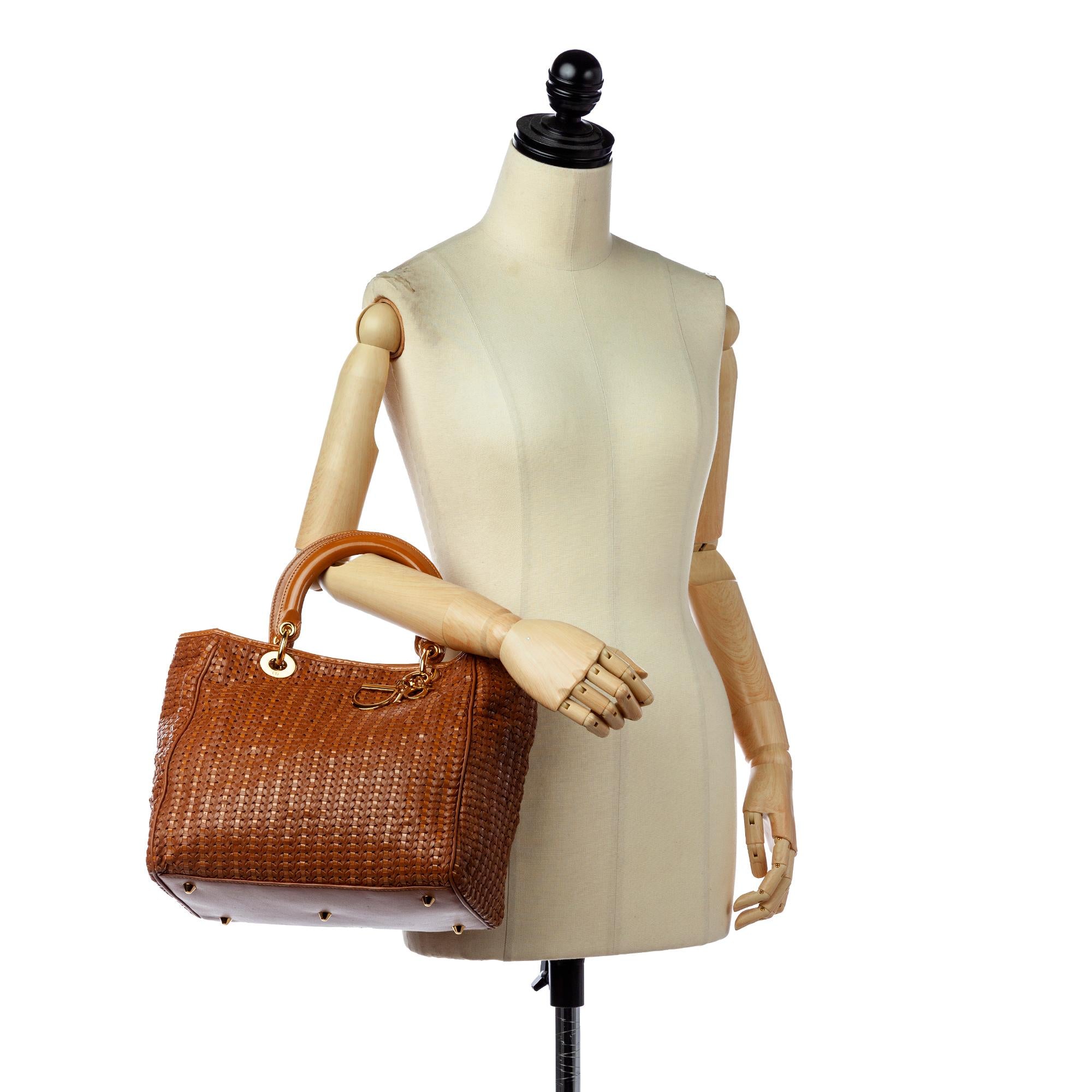 Dior Woven Soft Lady Dior Leather Tote Bag (SHG-25954)