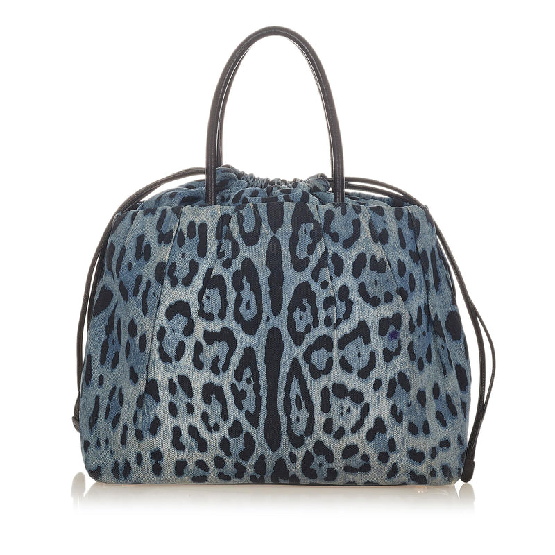 Dolce & Gabbana Leopard Print Canvas Tote Bag (SHG-26103)