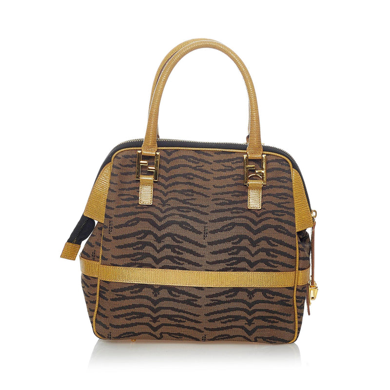 Fendi Animal Print Canvas Handbag (SHG-30882)