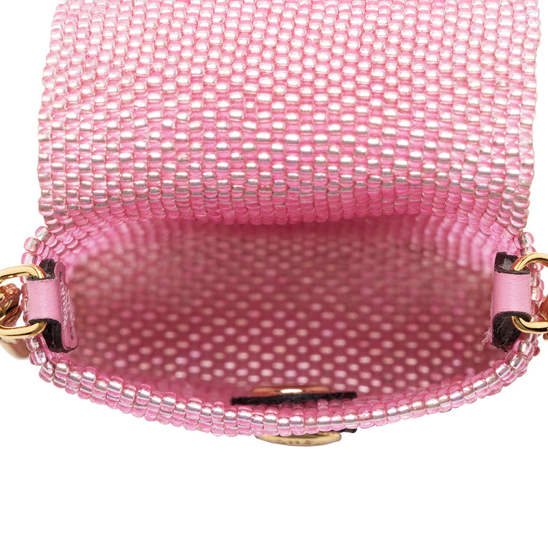 Fendi Beaded Mini Pico Baguette Charm Bag (SHF-17173)