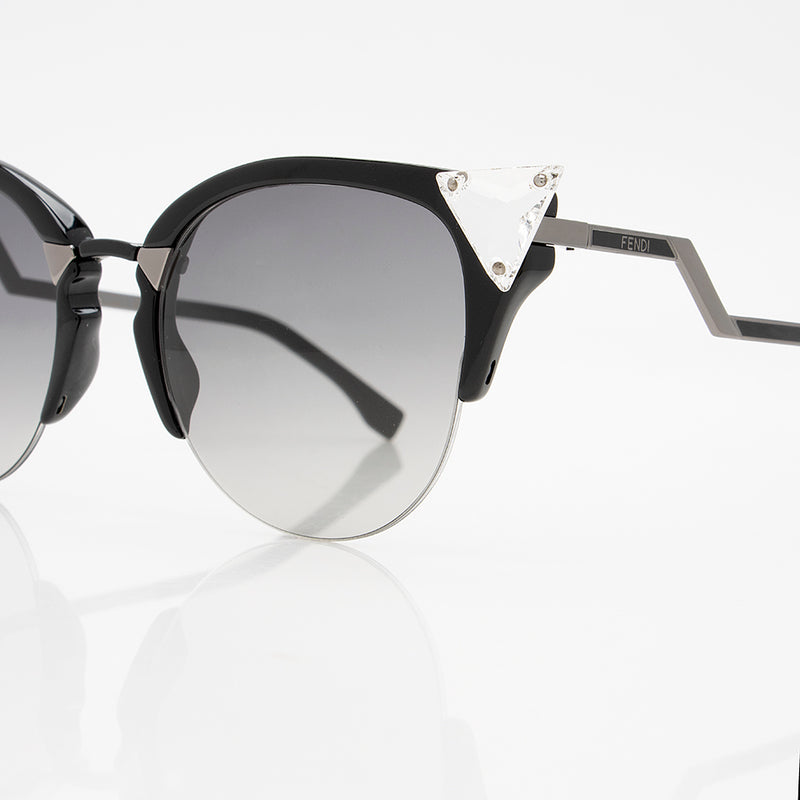 Second Hand Louis Vuitton Black Edge Chain Cat Eye Sunglasses