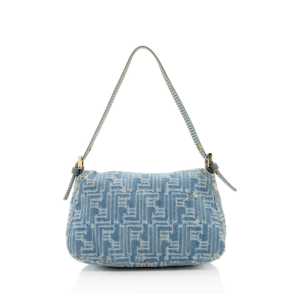 Fendi Denim Mini Baguette Shoulder Bag (SHF-19915)