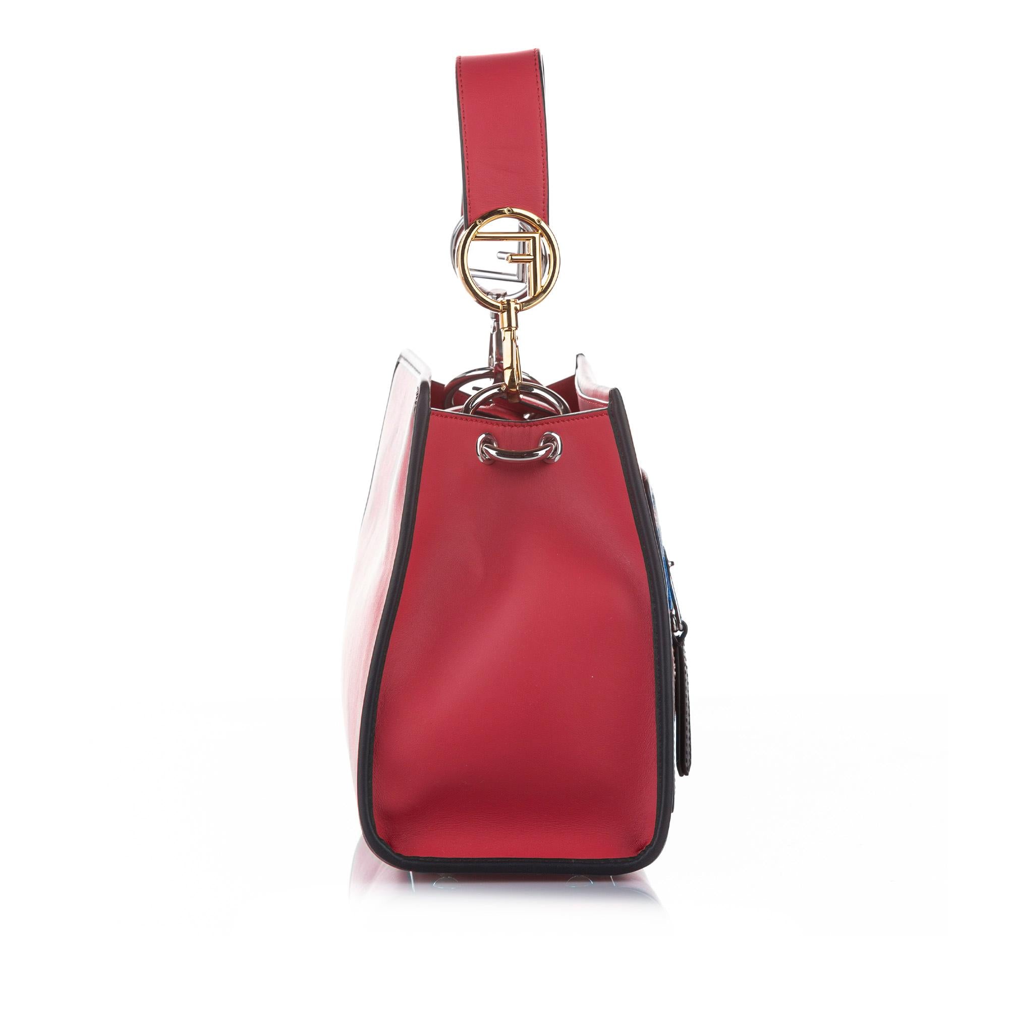 Fendi Embroidered Runaway Leather Satchel (SHG-22712)