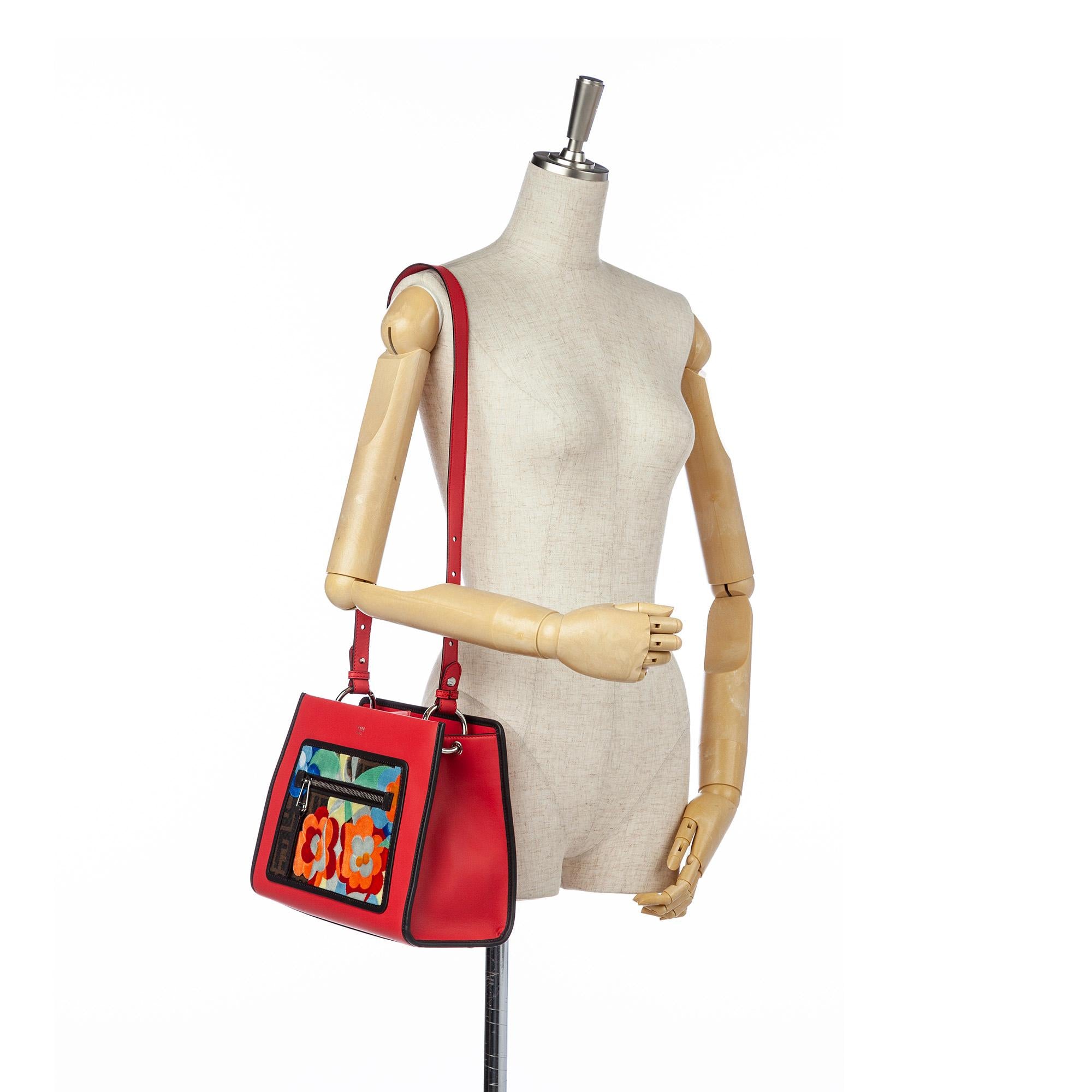 Fendi Embroidered Runaway Leather Satchel (SHG-22712)