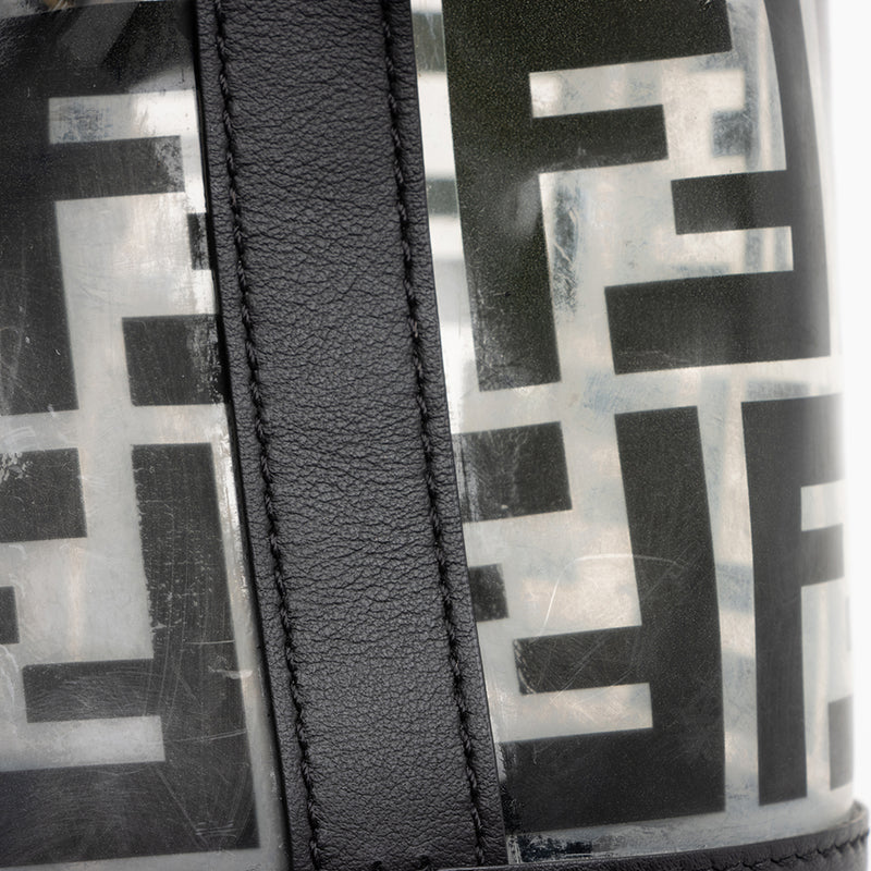 Fendi Mini Mon Tresor Bucket Bag In Fendi Roma Capsule Leather Black/White