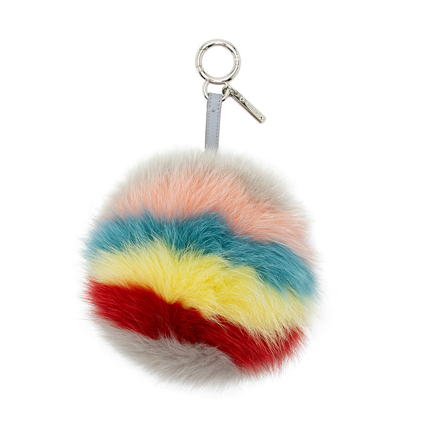 Fendi Fox Fur Rainbow Pom Pom Bag Charm - FINAL SALE (SHF-18265)