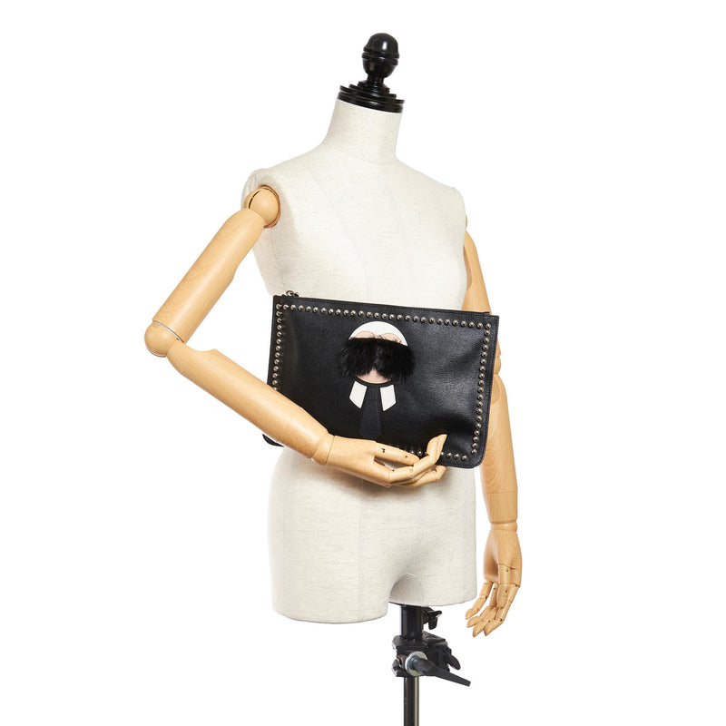 Fendi Karlito Leather Clutch Bag (SHG-26787)