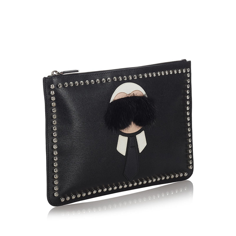 Fendi Karlito Leather Clutch Bag (SHG-26787)
